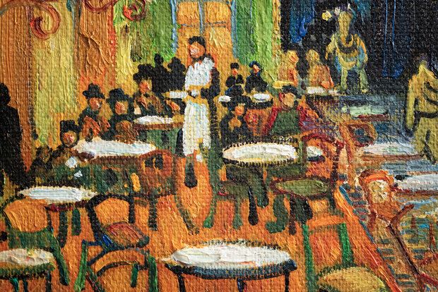 detail Cafe Terrace framed Vincent van Gogh replica