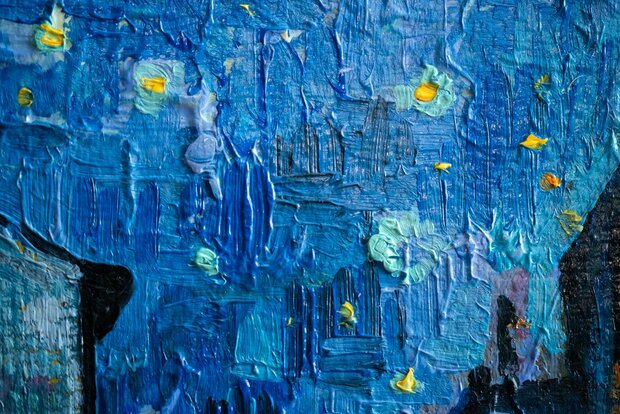 Cafe Terrace framed Vincent van Gogh replica detail