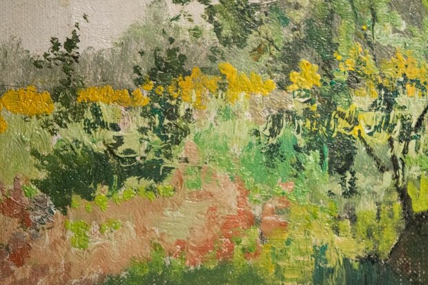 detail Forest Landscape Paul van der Ven in oil on canvas detail