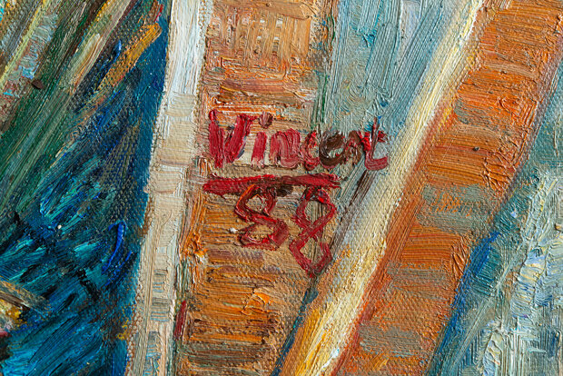 Self-Portrait as a Painter Van Gogh reproduction detail