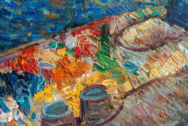 Self-Portrait as a Painter Van Gogh replica detail