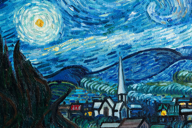 Starry Night Vincent van Gogh reproduction detail