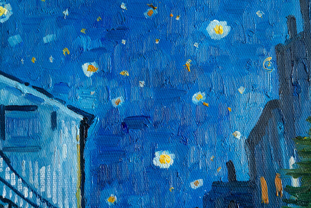 Cafe Terrace Vincent van Gogh reproduction detail