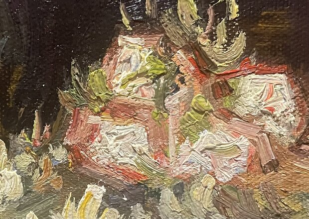 detail Vase with Chinese Asters and Gladioli framed Van Gogh replica