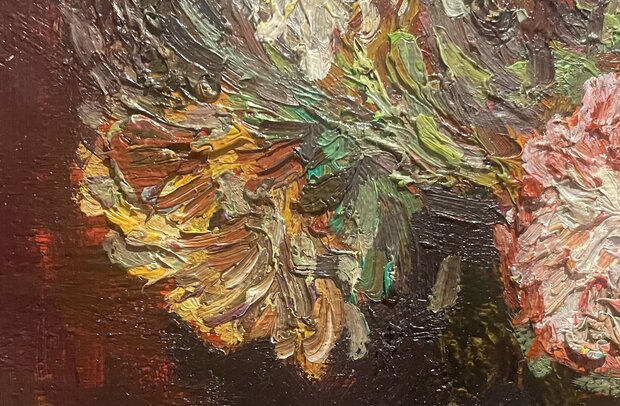 detail Vase with Chinese Asters and Gladioli framed Van Gogh reproduction