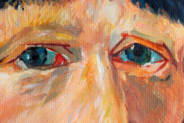 detail Self-Portrait with Bandaged Ear and Pipe Van Gogh reproduction
