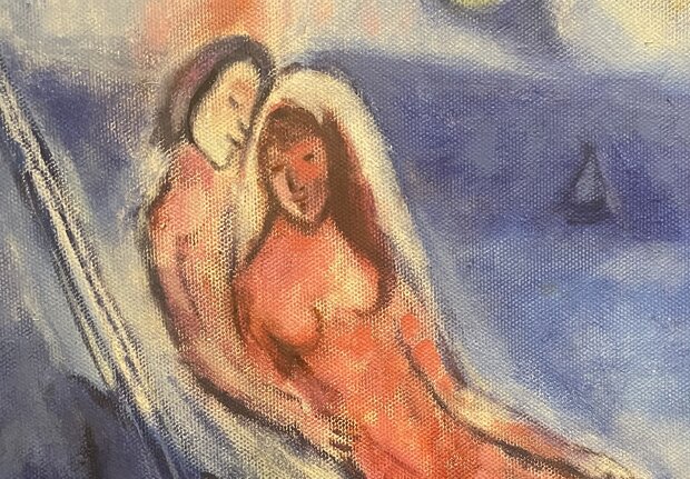 In the style of Marc Chagall by Geert Jan Jansen detail