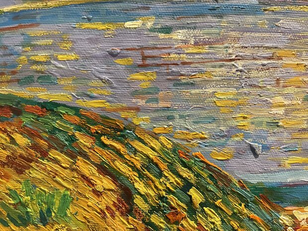 Langlois Bridge at Arles with Women Washing Vincent van Gogh reproduction detail