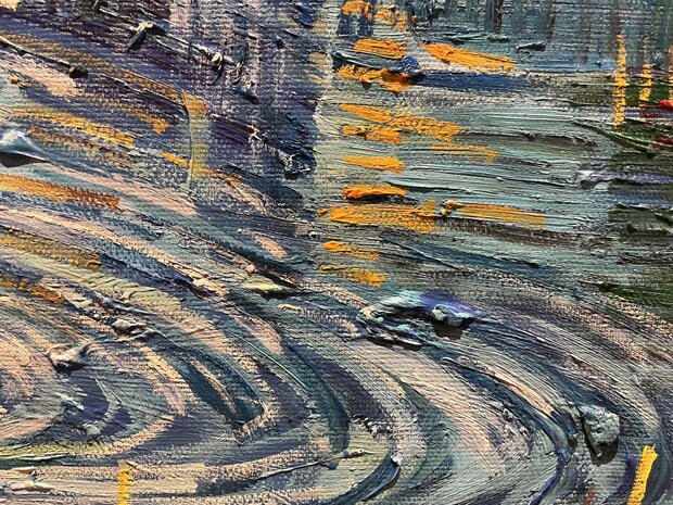 detail Langlois Bridge at Arles with Women Washing Van Gogh replica