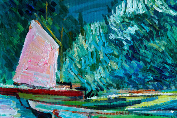 detail Van Gogh replica On the banks of the Oise at Auvers