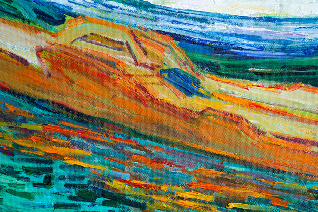 Van Gogh replica detail On the banks of the Oise at Auvers