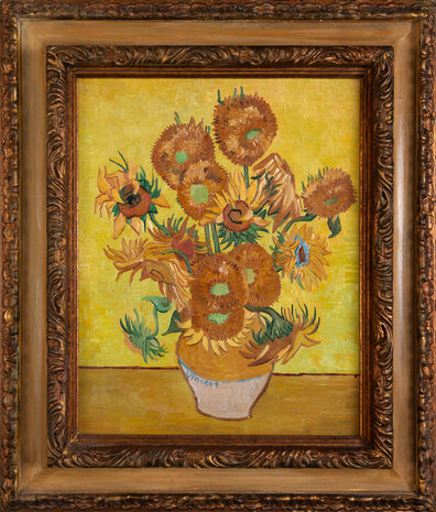 Vase With fifteen Sunflowers framed Van Gogh Replica