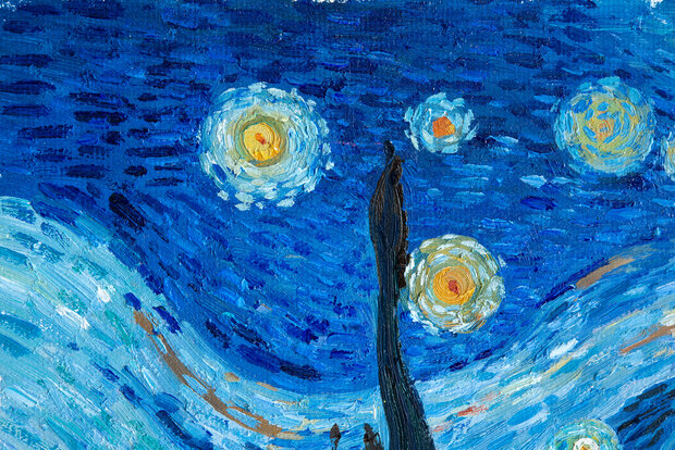 Starry Night Van Gogh framed replica detail