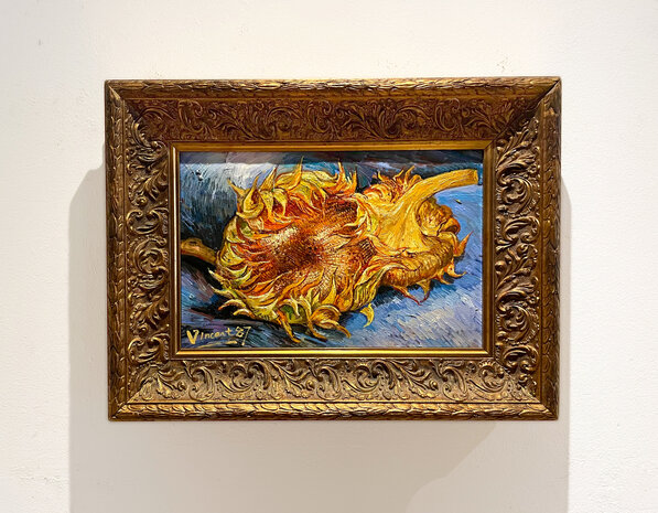 Two Cut Sunflowers Van Gogh framed reproduction
