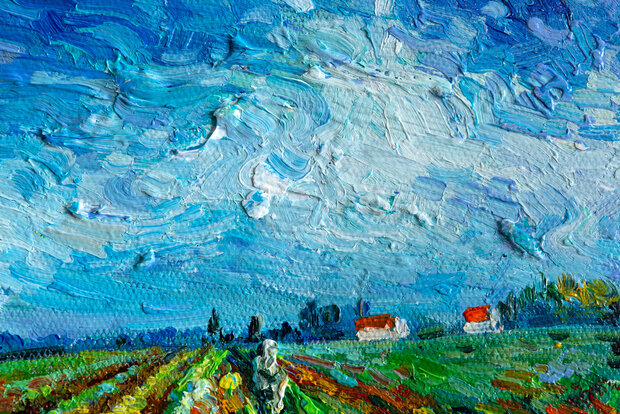 The Green Vineyard framed Van Gogh reproduction detail