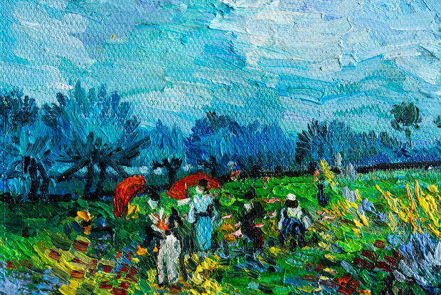 detail The Green Vineyard framed Van Gogh replica