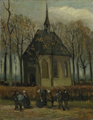 Van Gogh reproduction Congregation Leaving the Reformed Church