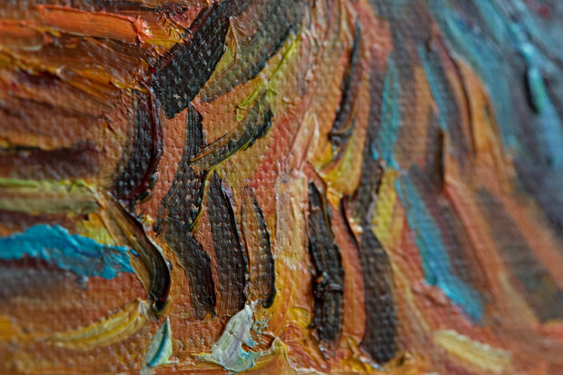 detail Olive Grove: Orange Sky Van Gogh reproduction