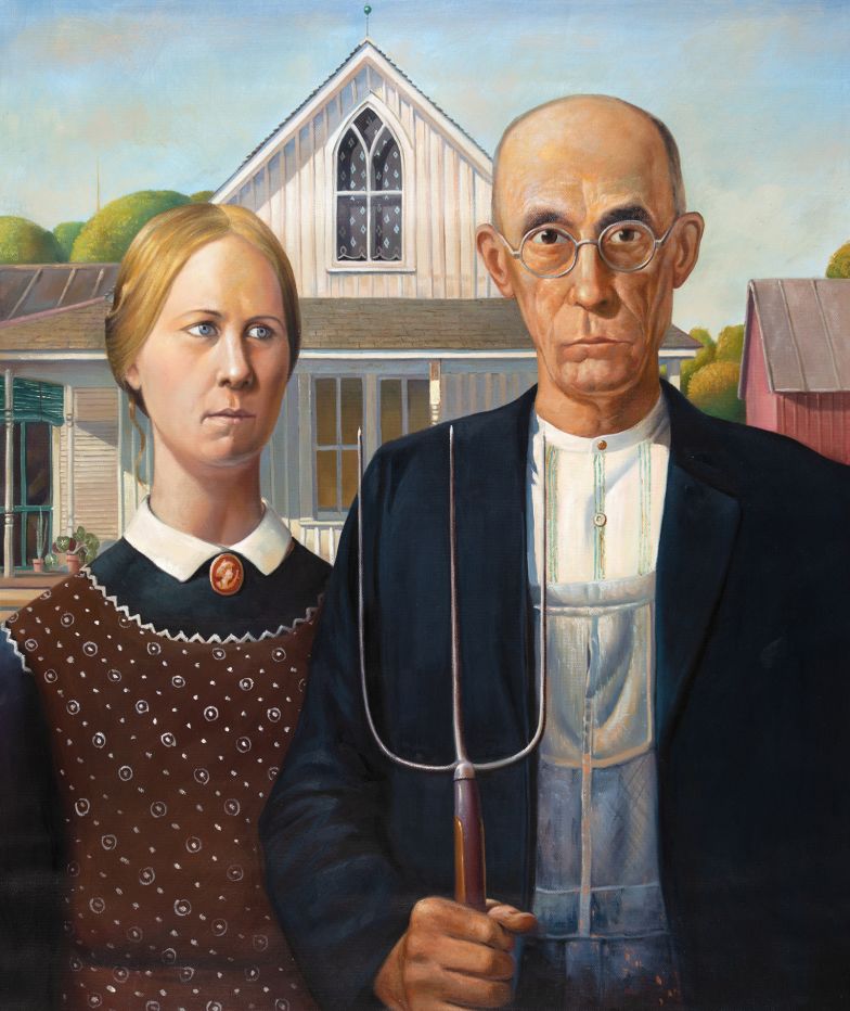 American Gothic Grant Wood reproduction