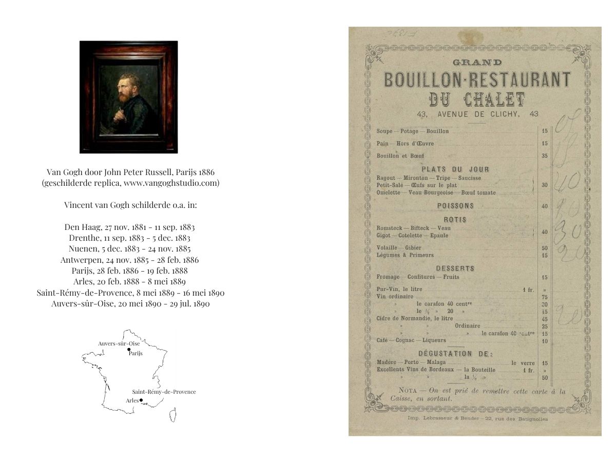 Bistrot Neuf Van Gogh Lunch menu Nederlands