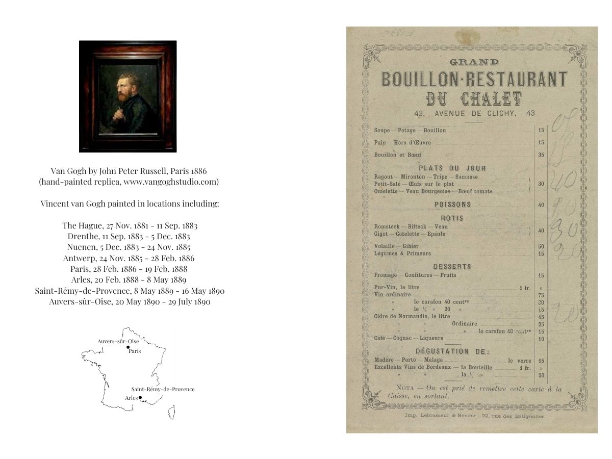Bistrot Neuf Van Gogh Lunch menu