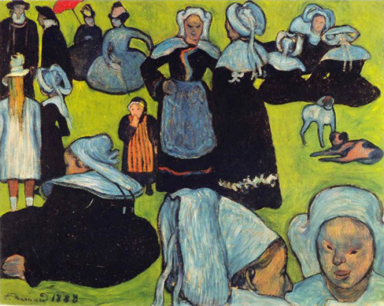 Breton Women in the Meadow, Émile Bernard, August 1888
