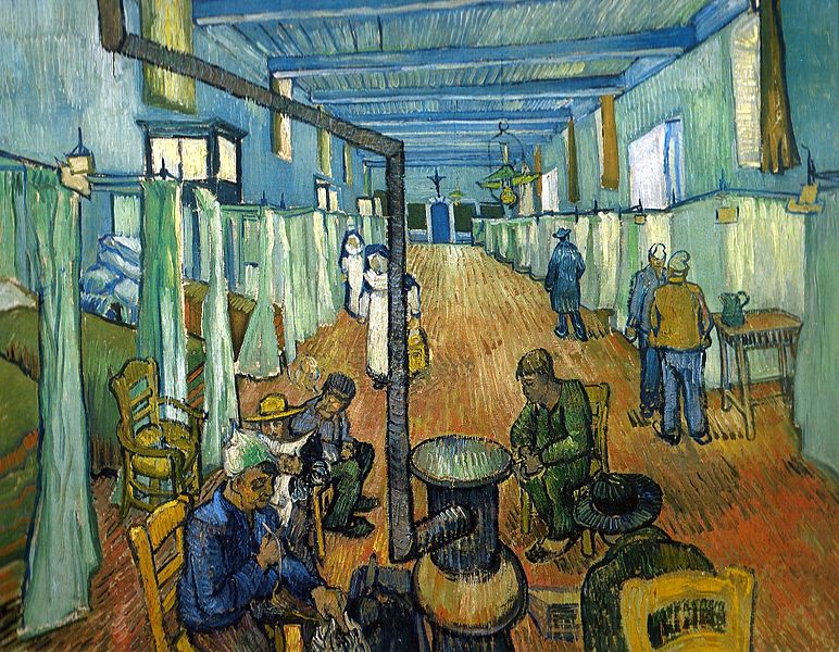 Did Van Gogh paint during his stay in hospital in Arles?
    