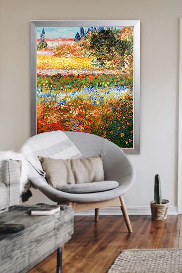 Hand-painted reproduction of Flowering Garden in interior