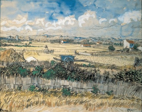 How long did it take Van Gogh to paint Harvest at la Crau?