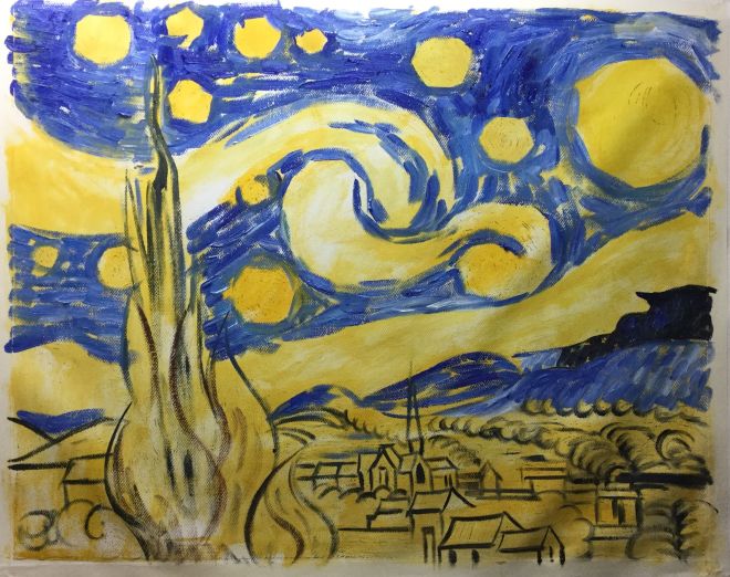 How do you paint Starry Night