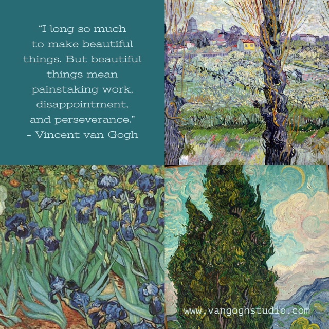 I long so much to make beautiful things. But beautiful things mean painstaking work, disappointment, and perseverance Van Gogh Quotes