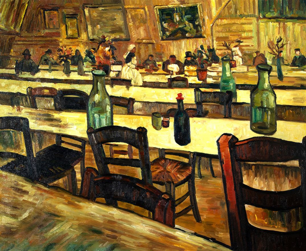Interieur van een Restaurant Van Gogh reproductie