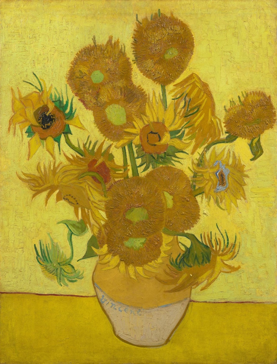 Is Van Gogh's sunflower painting in the Van Gogh museum his first version?