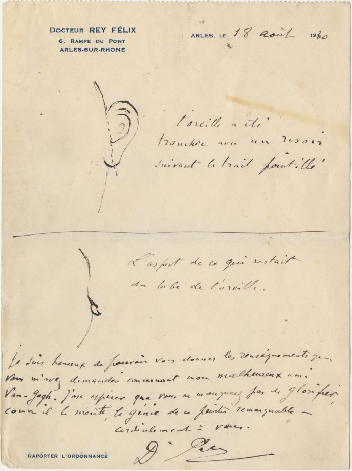 Dr Rey's letter with Van Gogh's ear