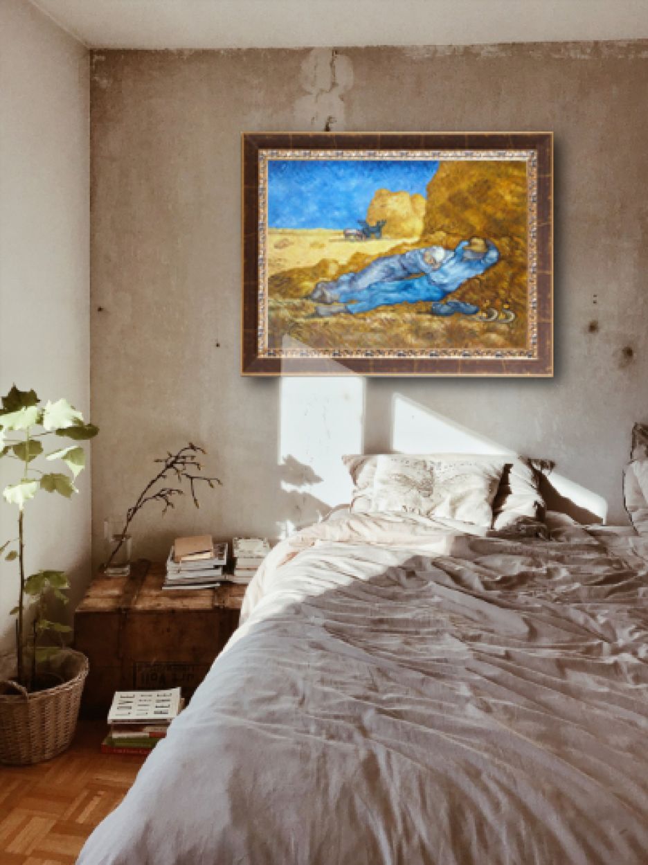 Hand-painted reproduction of Noon, Rest at Work