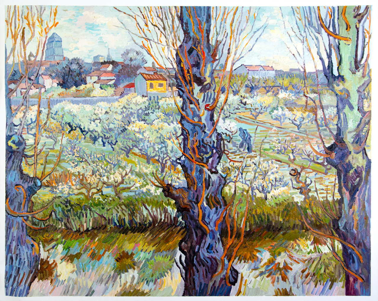 Orchard in Blossom with View of Arles