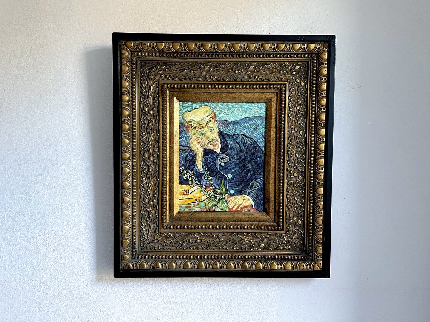 Portrait of Doctor Gachet with vintage Italian frame