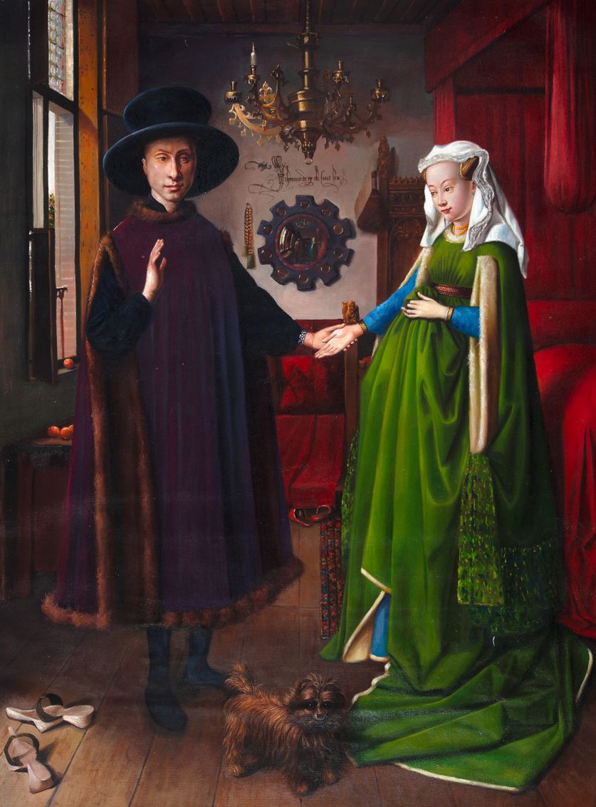 Portret van Giovanni Arnolfini en zijn vrouw reproductie
