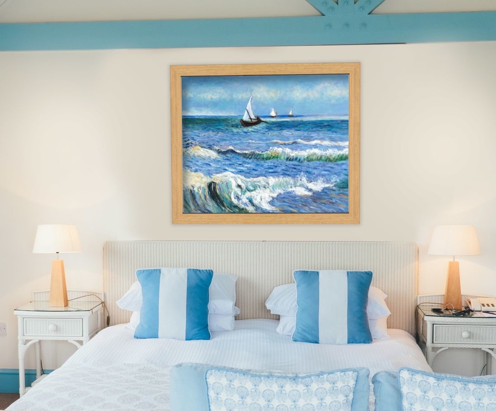 Zeegezicht bij Les Saintes-Maries Van Gogh reproductie