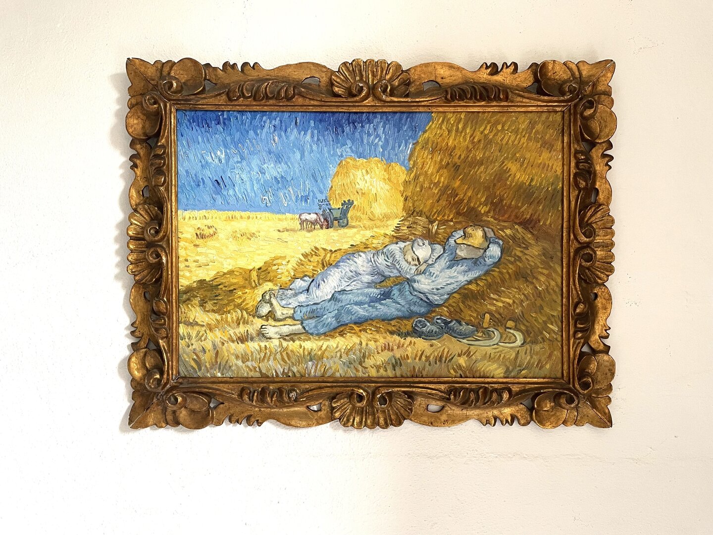 small Noon, Rest from Work replica with antique rococo frame