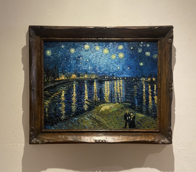 Sterrennacht boven de Rhone antiek ingelijste Van Gogh replica