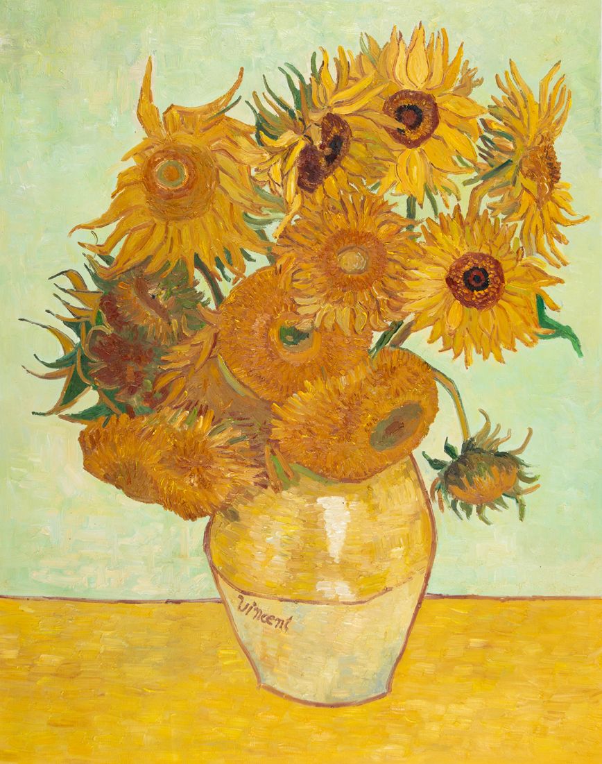 Stilleven: Vaas met Twaalf Zonnebloemen Van Gogh reproductie