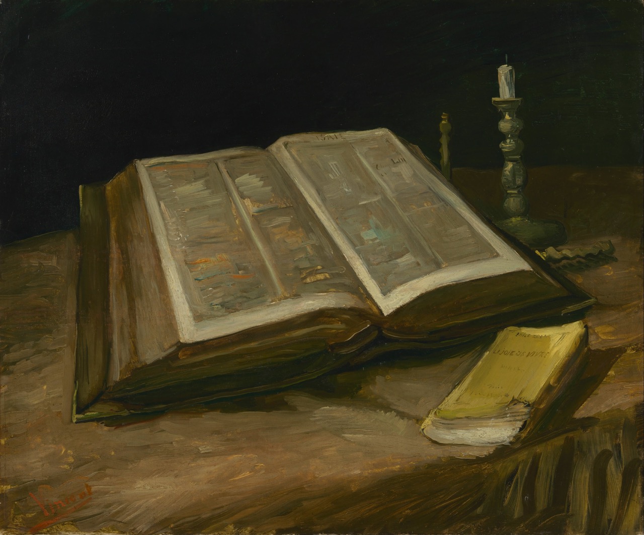 Still Life with Bible Van Gogh reproduction