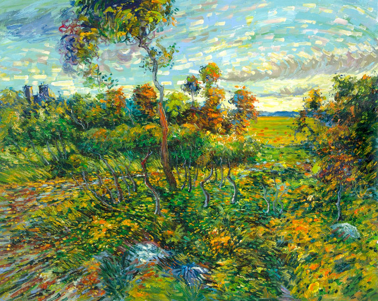 Sunset at Montmajour Van Gogh reproduction