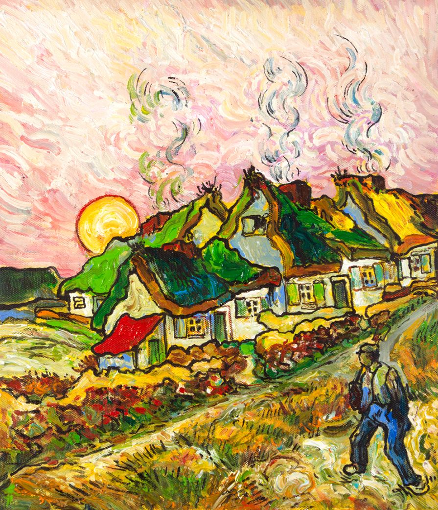Cottages in de Zon Van Gogh reproductie