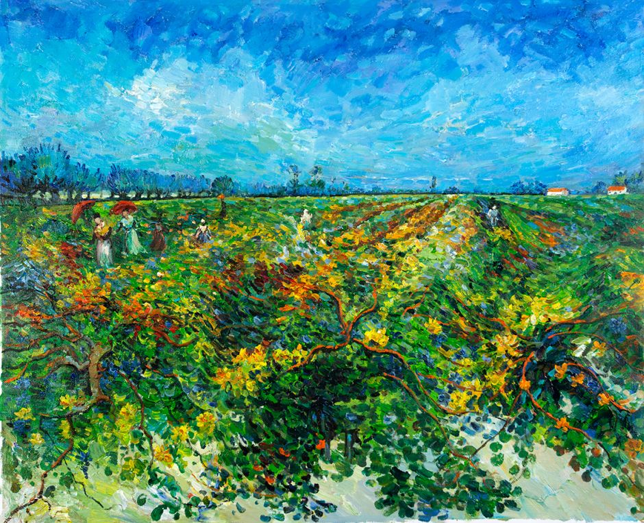 De Groene Wijngaard Van Gogh reproductie