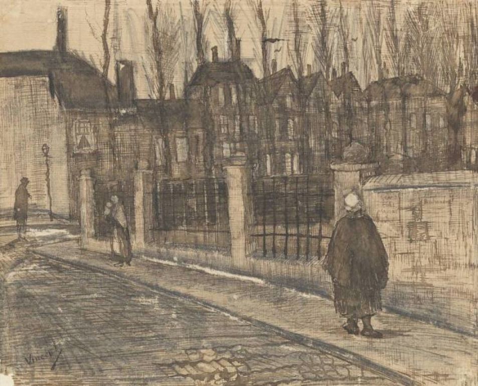 To whom did Van Gogh sell 12 pen drawings in 1882?