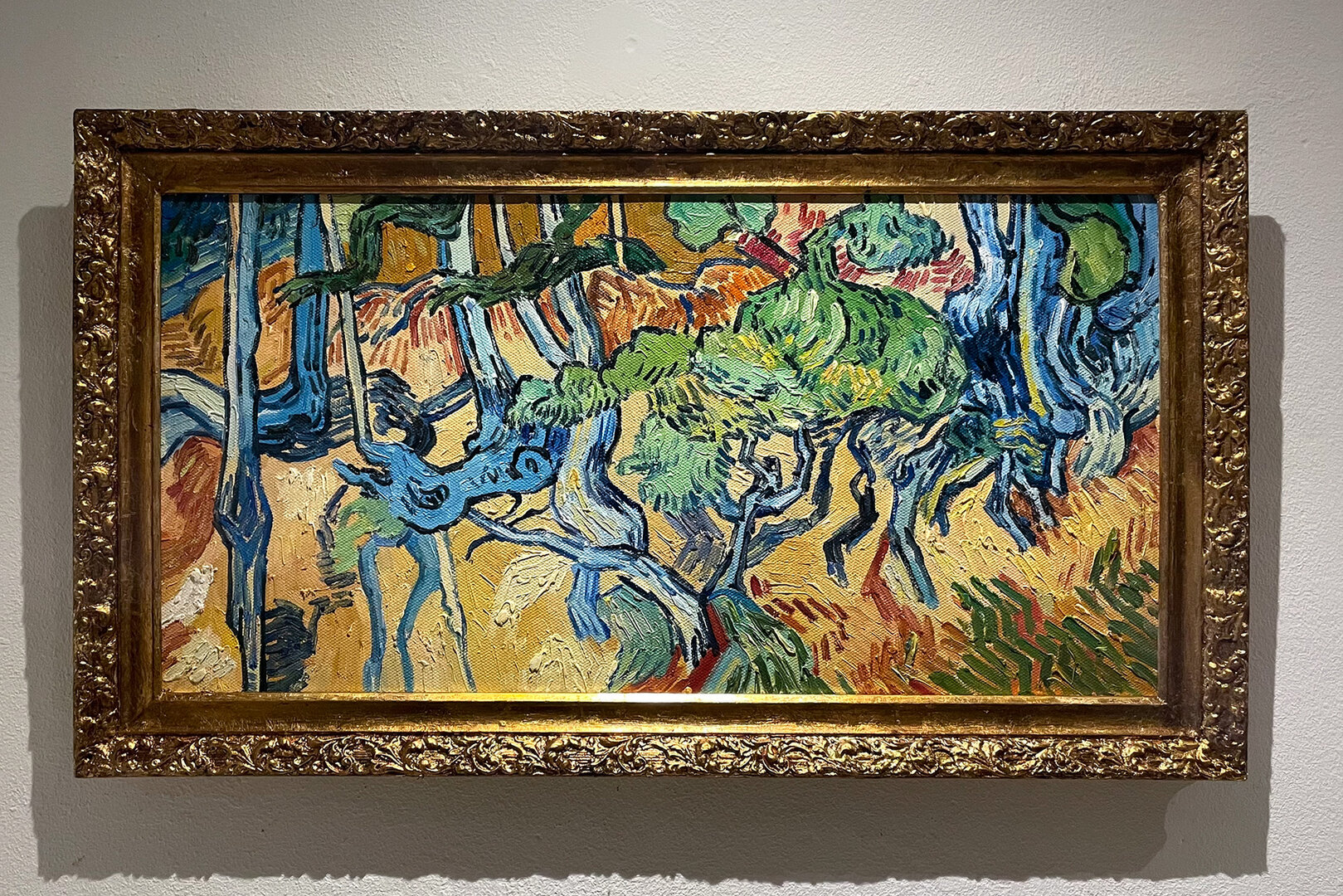 small replica of Van Gogh's Tree Roots with Italian frame