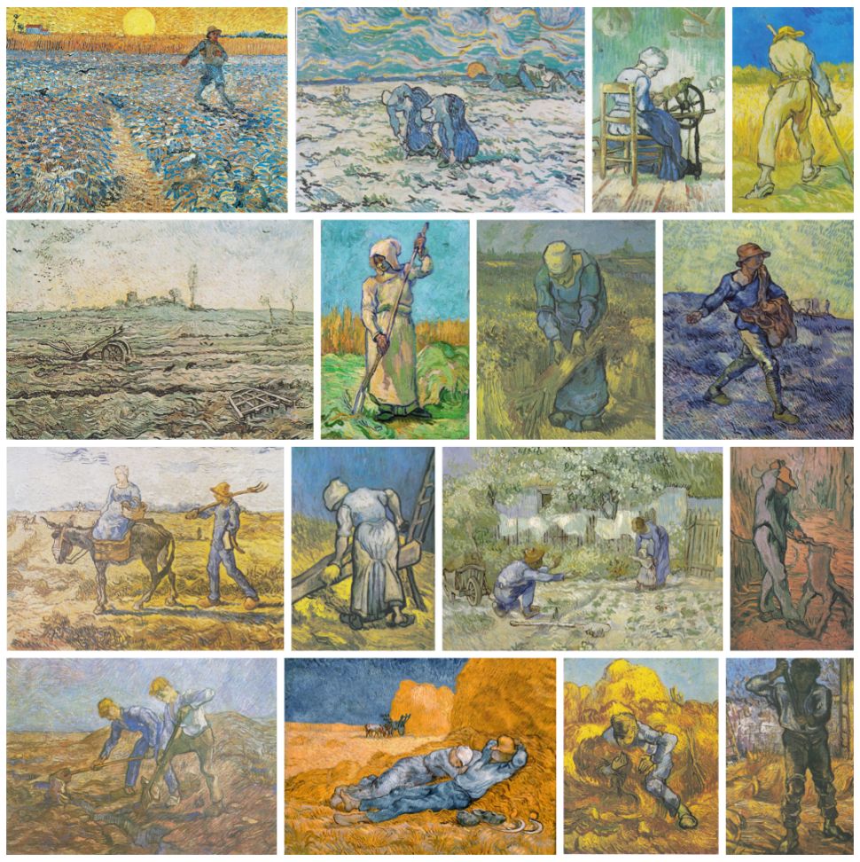 Van Gogh's paintings after Millet