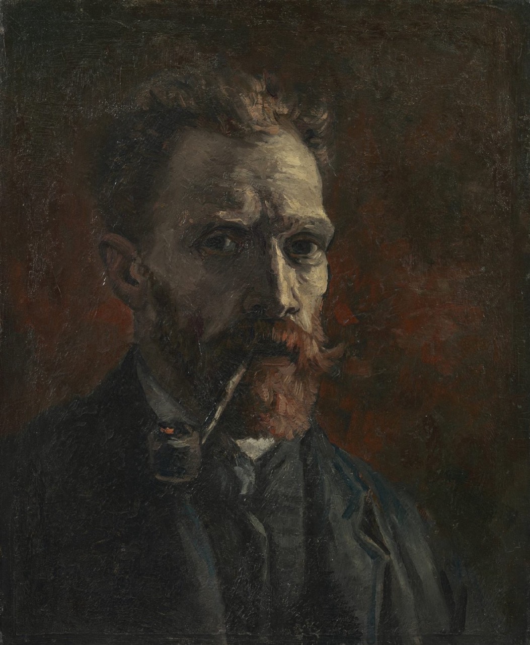 Van Gogh Self-Portrait with Pipe for your mancave